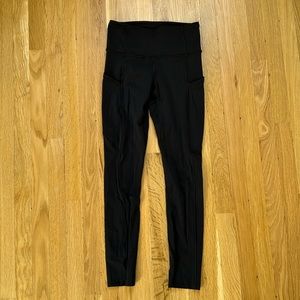 Lululemon Black 7/8th Black Leggings with Pockets on Side